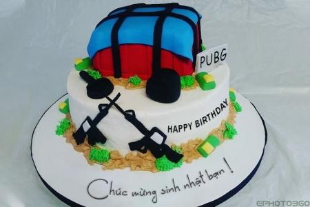 Tạo hình ảnh bánh sinh nhật PUBG với tên độc đáo