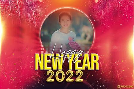 Làm thiệp chúc mừng năm mới 2022 với khung ảnh