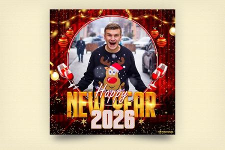 Tạo khung ảnh năm mới - Happy New Year 2026