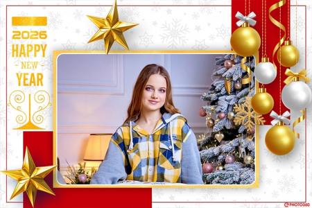Thiệp năm mới 2026 lung linh với khung ảnh