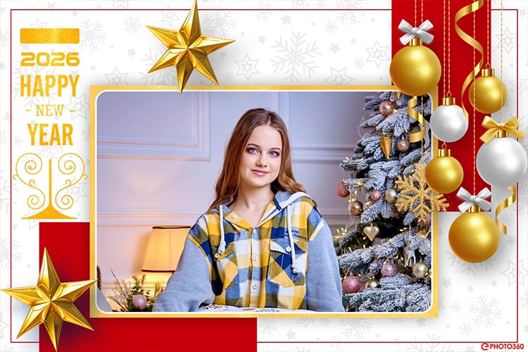 Thiệp năm mới 2026 lung linh với khung ảnh