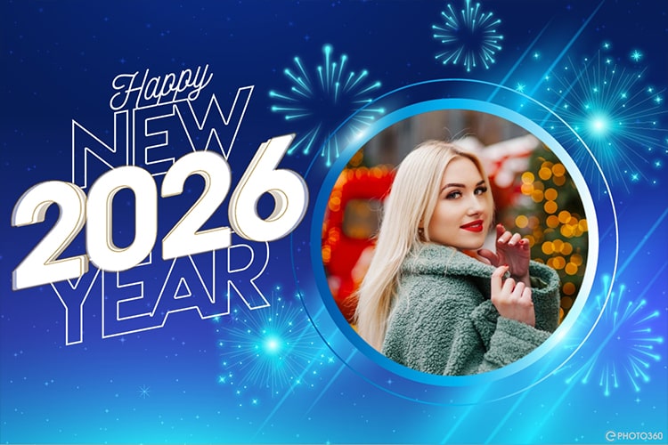 Tạo khung ảnh pháo hoa năm mới 2026